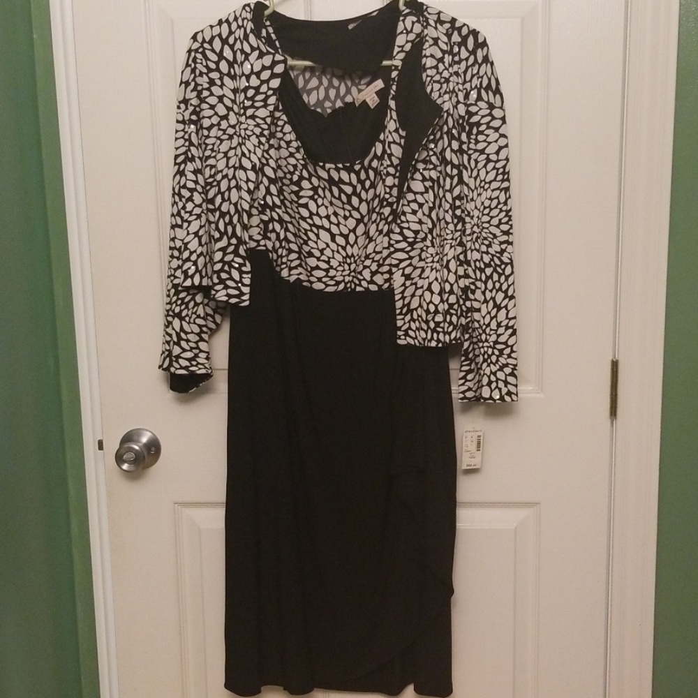 Dress Barn black and white dress, plus size